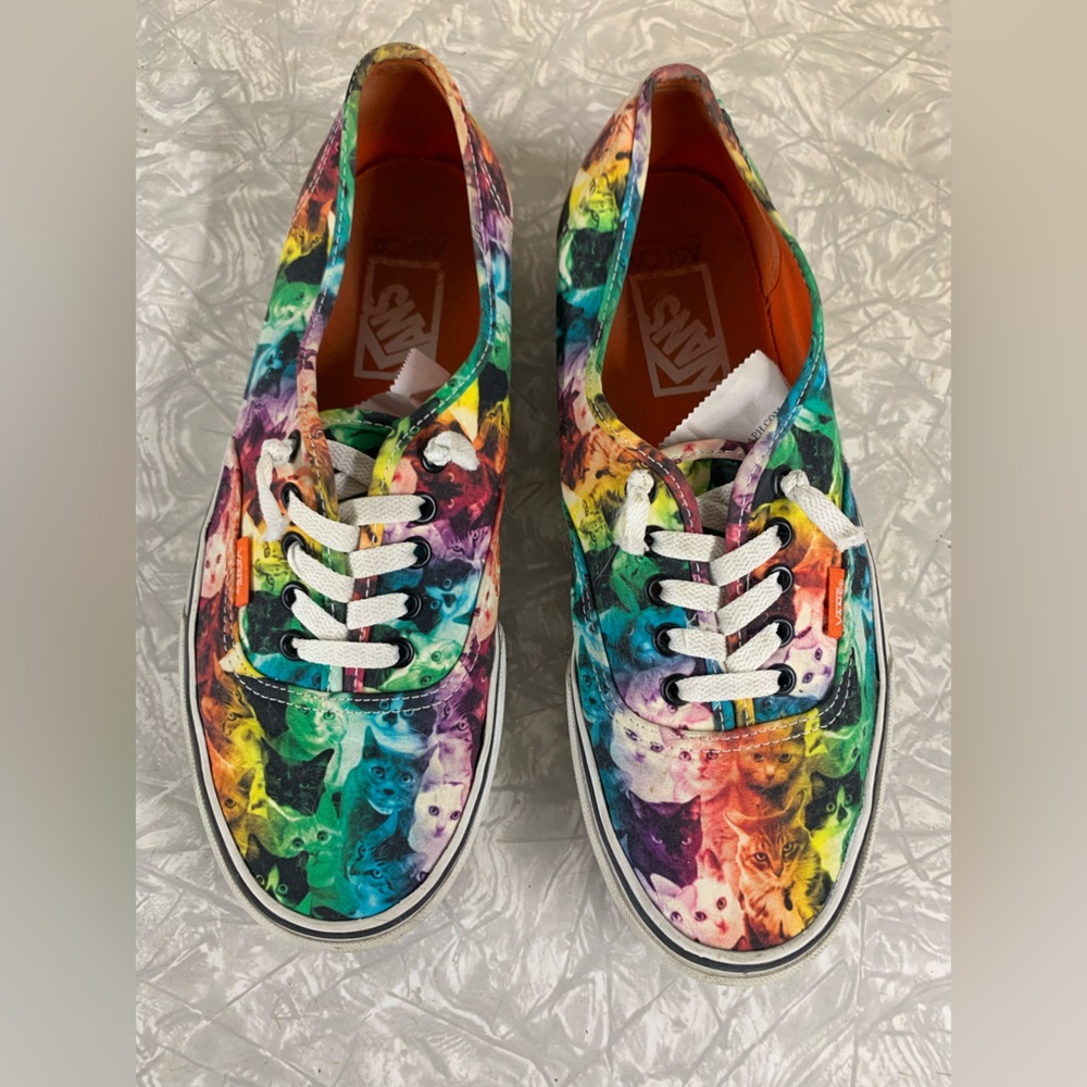 Vans Rainbow/Tie Dye Cat Pattern Sneakers